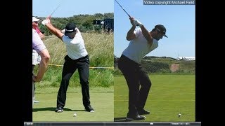 Jon Rahm golf swing  Long Iron faceon amp downtheline July 2017 [upl. by Kamaria625]