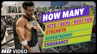 How Many RepsSetsRest for StrengthHypertrophyEndurance Training  Guru Mann [upl. by Divaj966]