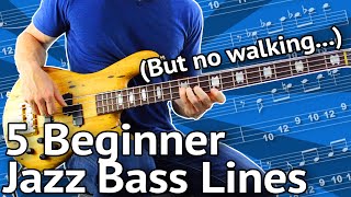 5 BeginnerFriendly JAZZ Bass Lines Guaranteed To Impress [upl. by Nojel]