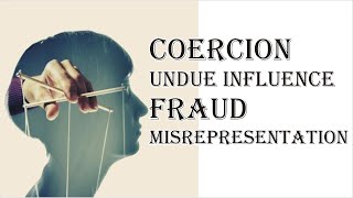 Coercion Undue Influence Fraud Misrepresentation  Indian Contract Act 1872  Law Guru [upl. by Adnohsal]