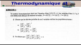 Thermodynamique s1 Rappels mathématiques Td1 exercice 4 [upl. by Terti895]