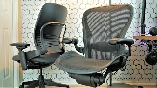 The TRUTH About The Herman Miller AERON Ergonomic Office Chair  Steelcase Leap V2 vs Aeron Review [upl. by Oap]