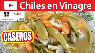 CHILES EN VINAGRE  Vicky Receta Facil [upl. by Rol]