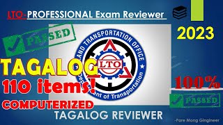 LTO EXAM REVIEWER 2023 PROFESSIONAL TAGALOG [upl. by Riada394]