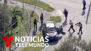 Persecución policial en las calles de Miami  Noticias Telemundo [upl. by Lyons]