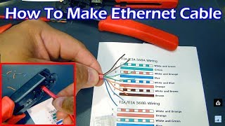 How To Make Ethernet Cable RJ45  Straight Through amp Crossover [upl. by Juanne]