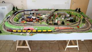 Märklin H0 Anlage Schönblick Automatikbetrieb mit 6 Zügen [upl. by Lamprey]