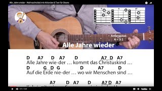 Alle Jahre wieder  Weihnachtslied mit Akkorden amp Text für Gitarre [upl. by Nosreg]