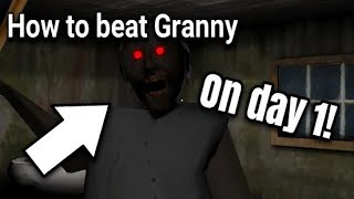 HOW TO BEAT GRANNY ON DAY 1 Easy Horror Game [upl. by Obocaj3]