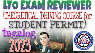 LTO TDC EXAM REVIEWER 2023 FOR STUDENT PERMIT TAGALOG [upl. by Parrie]