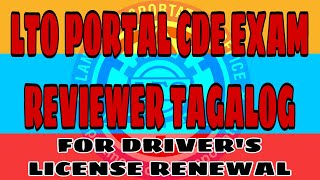 LTO PORTAL CDE EXAM REVIEWER TAGALOG 2022 [upl. by Nreval]