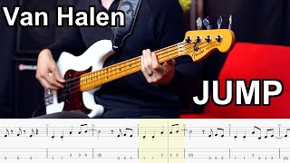 Van Halen  Jump  BASS COVER  PlayAlong Tabs [upl. by Nauj]