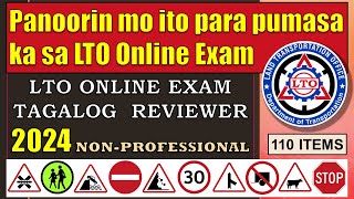 2024 TAGALOG LTO NONPROFESSIONAL ONLINE EXAM REVIEWER [upl. by Tanya687]